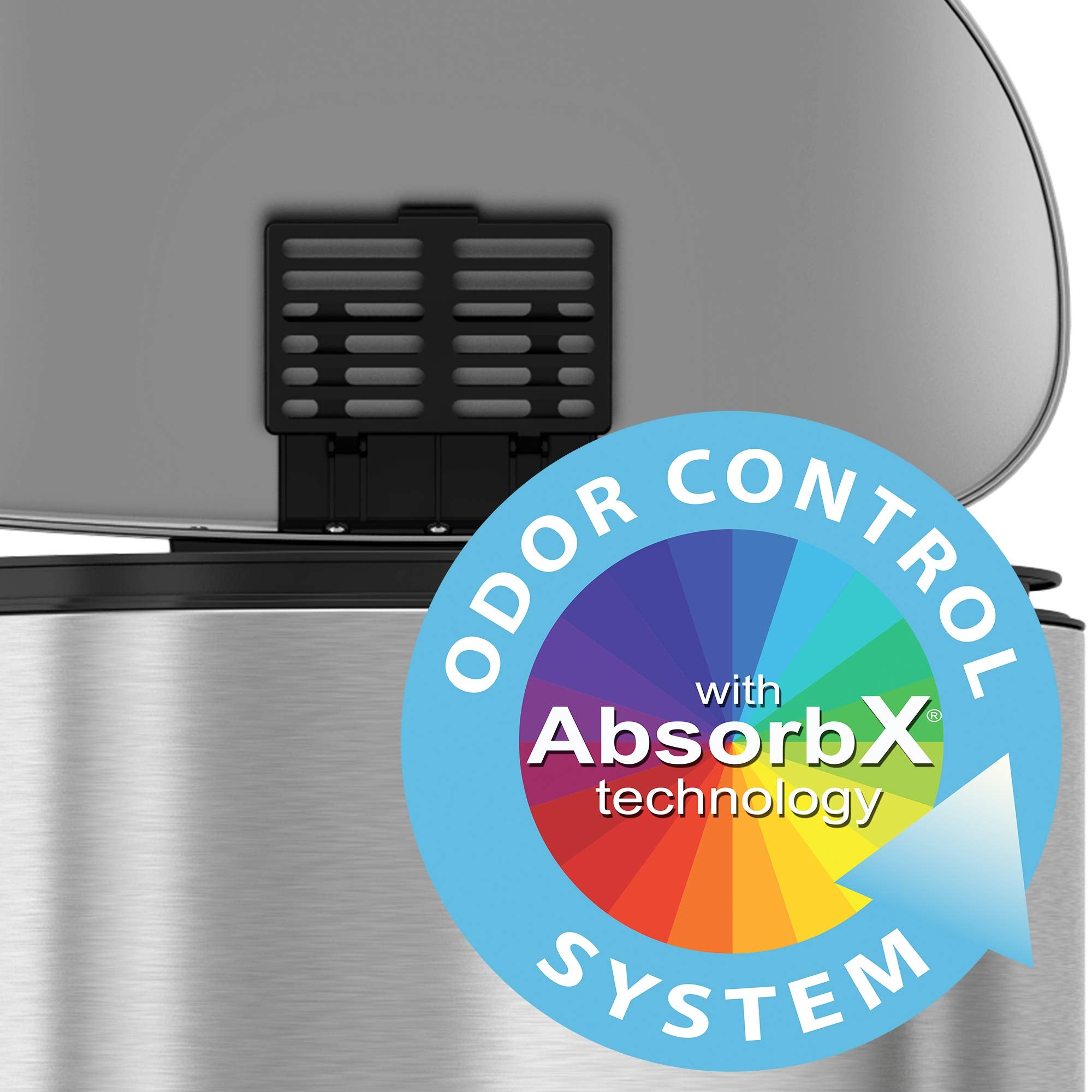 Itouchless 50 Liter Fingerprint Proof Pedal Garbage Bin, Space-Saving Design For Kitchen, Office, Home Softstep 13.2 Gallon Step